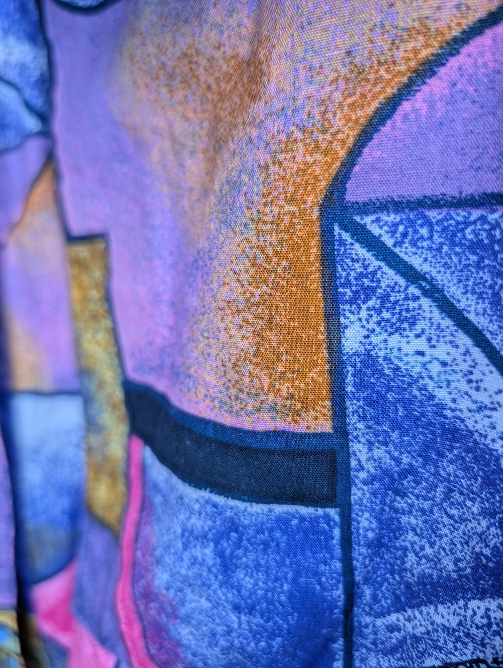 Vintage Abstract Print Jacket Pink Purple OSFM Fits L XL 90s Bold - Picture 7 of 12